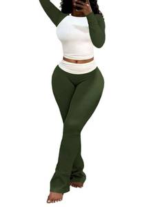 lot 44692 image: PANTS ONLY MISSING TOP Nimsruc Lounge Sets For Women 1 Piece Outfits Fall Comfy Tracksuits Pants Sets Matching Clothing Long Sleeve Casual Sweatsuits Army GreenA L - Retail $20