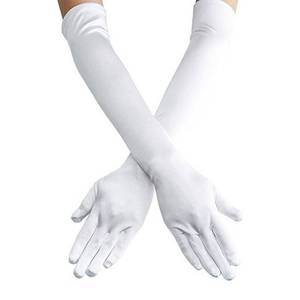 lot 44707 image: Lansian Womens 21 Long Satin Gloves White Elbow Length 1920s Opera Bridal Dance Gloves For Evening Party Opera Costume, White - Retail $7
