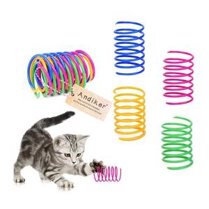 lot 44710 image: ONLY THREE PIECES Andiker Interactive Cat Spiral Creative Spring Toy to Kill Time and Keep Fit, Sturdy and Heavy Plastic for Swatting, Biting, Hunting Kitten Toys, Colorful,  - Retail $6