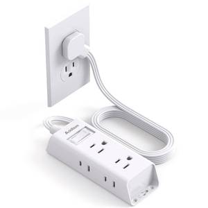 lot 44713 image: Cruise Essentials - Flat Plug Power Strip, Addtam 5 ft Ultra Flat Extension Cord with 6 Outlets Extender, No Surge Protector for Cruise Ship, Travel, Dorm, Home Office, ETL Listed - Retail $12