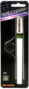 lot 44726 image: Koh-I-Noor Rapidograph Technical and Artist Pen.80mm Nib, 1 Each (3165.3),White - Retail $35
