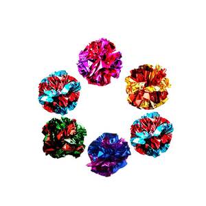 lot 44728 image: THREE PIECES SunGrow Cat Crinkle Balls, Shiny, Mylar Crinkler, Stress-Relief Toy for Kittens, Interactive & Engaging, Keeps Grown-up Cats Active, Encourages Multi-cat Play, Provides Endless Entertainment, 3 Pcs - Retail $5