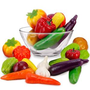 lot 44743 image: Liberty Imports 24 PCS Realistic Artificial Fake Vegetables Lifelike Decorative Foam Food Set Faux Veggies for Home, Kitchen, Decor Set Photo Props - Retail $27