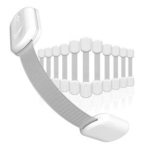 lot 44745 image: Baby Proofing Child Safety Locks (12 Pack) by Skyla Homes - The Safest, Quickest and Easiest 3M Adhesive Cabinet Latches, No Screws & Magnets, Multi-Purpose for Furniture, Kitchen, Ovens, Toilet Seats - Retail $15