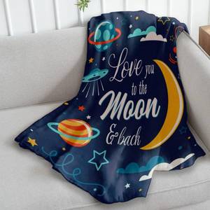 lot 44748 image: Love You to The Moon & Back Super Soft Throw Blanket - 50x60 Throw Blanket for Bedroom, Living Room, Spring Time, Holidays, Kids, Babies, Adults & Decor, Gifts - Retail $18