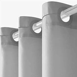 lot 44755 image: Furlinic No Hook Extra Long Shower Curtain 84 Length,Polyester Fabric Bathroom Curtains with 10 Plastic Split Grommets,Modern Hotel Style Waterproof Dark Grey Shower Curtains,Washable 72x84 Inch - Retail $22