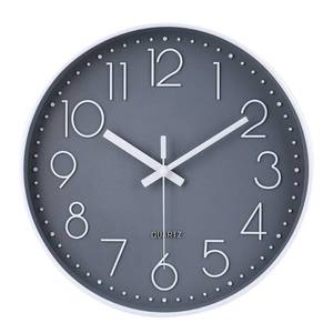 lot 44764 image: jomparis Wall Clock 12 Inch Non-Ticking Silent Battery Operated Round Wall Clock Modern Elegant Simple Style Clock for Home Office Kitchen Bedroom Living Room - Retail $16