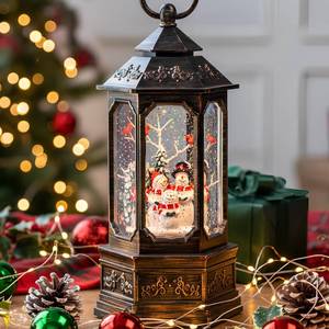 lot 44765 image: Christmas Snow Globe Swirling Glittering Snowman Choir & Cardinal with Music & Timer, USB LinedBattery Operated Lighted Water Lantern for Christmas Festival Decoration Gifts