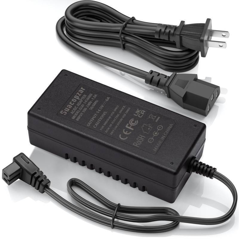 lot 8634 image: Suacopzar AC Adapter for 12V Refrigerator Freezer Fridge, DC14.5V AC 100-240V with 5.6ft AC Power Cord Power Cable for Car Refrigerator, 60W 80W 87W AC to DC Converter Power Supply for 12 Volt Fridge