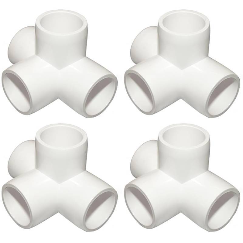 lot 9141 image: ANPTGHT 2 Inch Tee PVC Fitting 4 Way Elbow Connector, Furniture Grade 90 Degree Elbow Side Outlet, PVC Corner Fittings for Building Furniture Greenhouse Shed Pipe Fittings Tent Connection (Pack of 4)