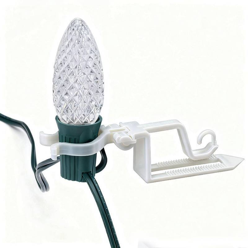 lot 9224 image: NIOSTA C7 C9 Outdoor Christmas Lights Clips,Adjustable Quick Clips for Shingle,Gutter,Roof,Fence,C7 White,50 Pack