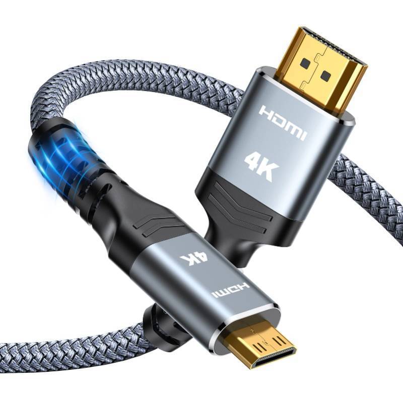 lot 7090 image: Highwings Mini HDMI to HDMI Cable 25FT, (4K 60Hz) High Speed HDMI to Mini HDMI Male Bi-Directional 2.0 Cord, for HDTV, Tablet, Camera and Camcorder Aluminum Shell, Nylon Braided