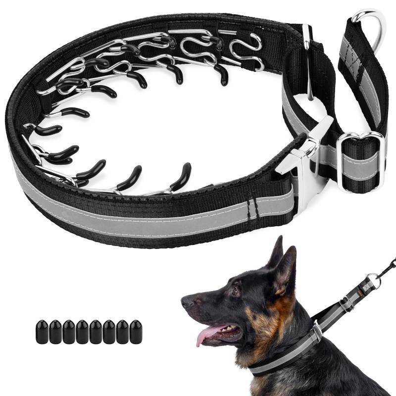 lot 7266 image: Mayerzon Martingale No Pull Collar for Large Medium Dogs, Patented Dog Walking Training Collar for Pulling, 1.5 Wide Alloy Buckle, Neoprene Padded, Adjustable, Reflective, Easy to Use(M, Black)