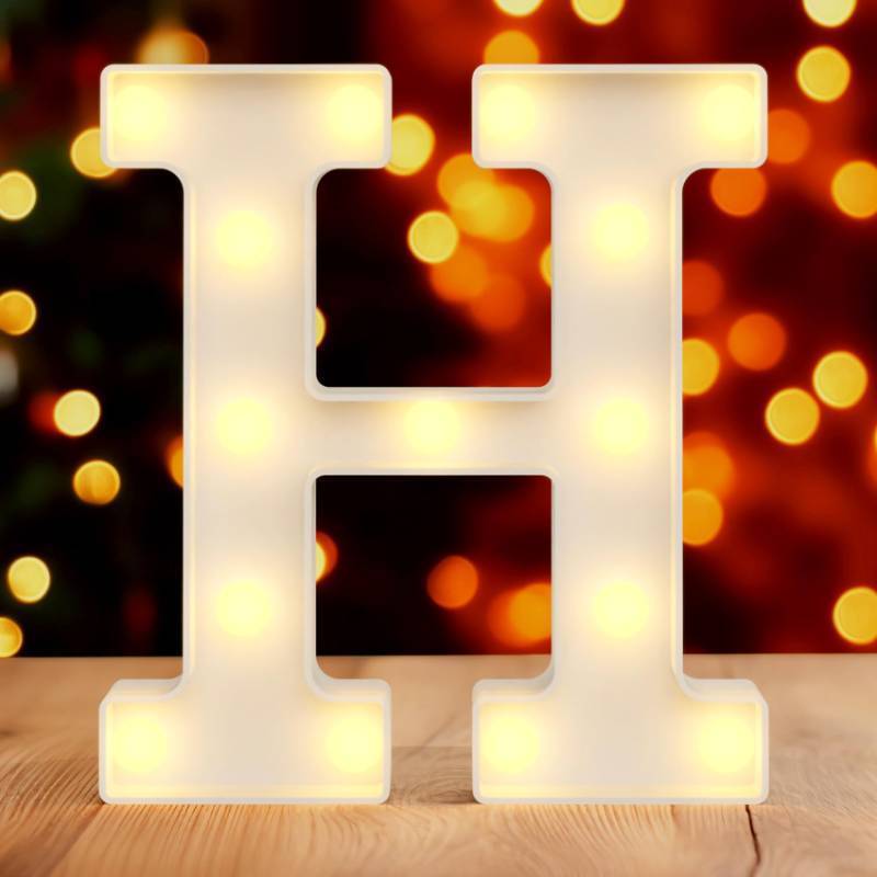 lot 7303 image: Marquee Light Up Marquee Letters Night Lights Led Sign H Locker Lights Big Letters for Party Decorations, Halloween, Baby Shower, Desk, Kitchen, Carnival