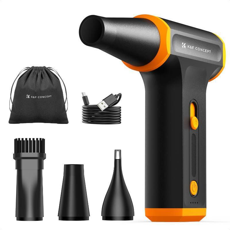 lot 7570 image: K&F Concept Compressed Air Duster, 3 Gear Adjustable 110000RPM Electric Air Duster, Adjustable&Portable Air Blower for Deep Computer Clean, Keyboard, Car Dry, Home - Replace Compressed Air Cans