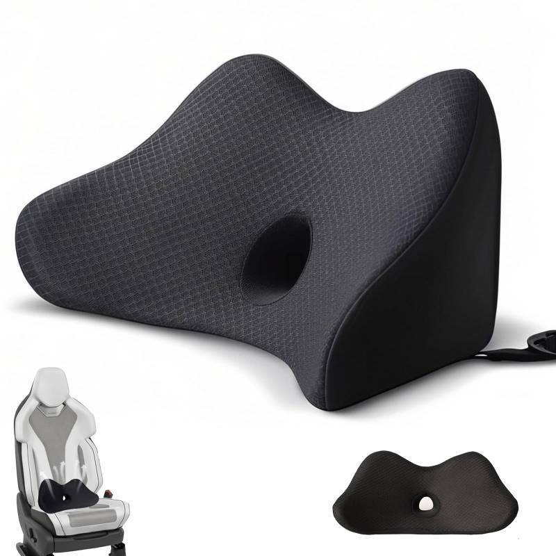 lot 7259 image: ZHIYUEJING Lumbar Support Pillow for Car,Car Lumbar Support for Driving Seat,2 in 1 Memory Foam Car Seat Back Support, Black Adjustable Cushion with Sciatica Relief for Office Chair & Wheelchair