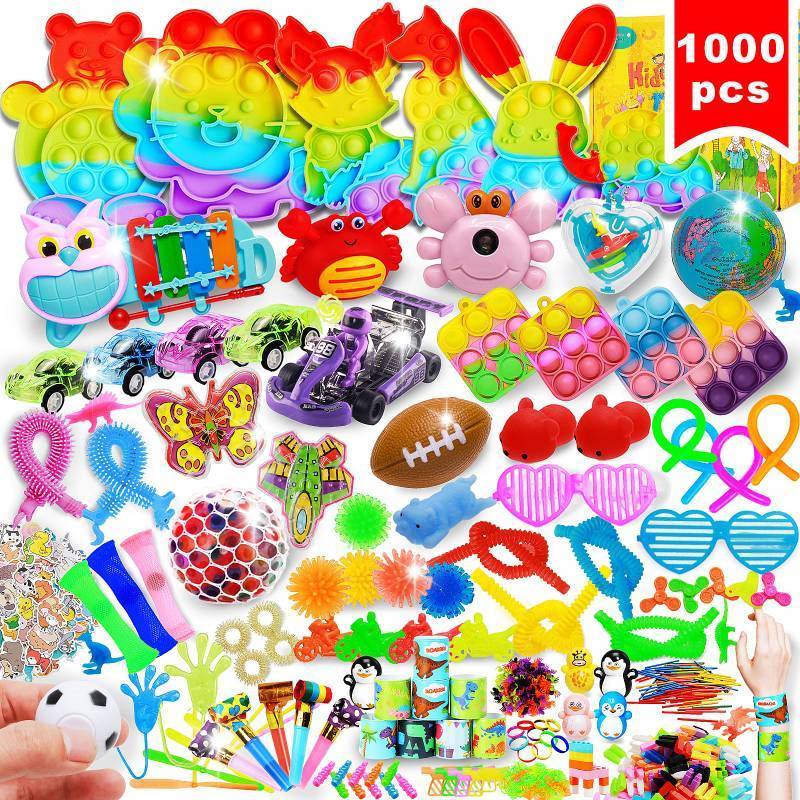 lot 7126 image: 1000 Pcs Kids Party Favors Stocking Stuffers Gifts,Fidgets Toys Pack,Bulk Toys for Carnival Treasure Classroom Prizes Box,Adults Stress Relief Sensory Toys,Pinata Filler, Autism Autistic Children ADHD