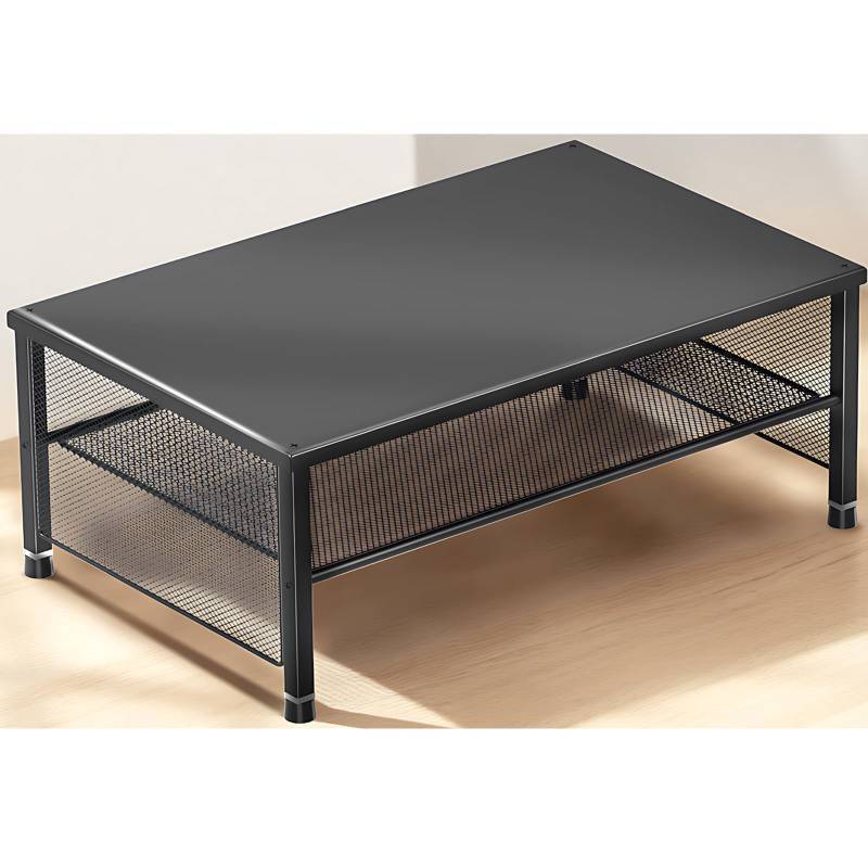 lot 7474 image: ECOLOVI 2-Tier Computer Monitor Stand Riser, Desk Organizer for Monitor, Printer & Laptop Stand, Desktop Workspace Organizers for Office Supplies(Black)