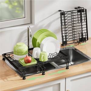 lot 2107 image: BBXTYLY Expandable Dish Drying Rack Over The Sink, Adjustable Dish Rack in Sink with Expandable Feet, Inside Dish Drainer for Kitchen Counter, Drying Rack Fit for 11-19 Kitchen Sink