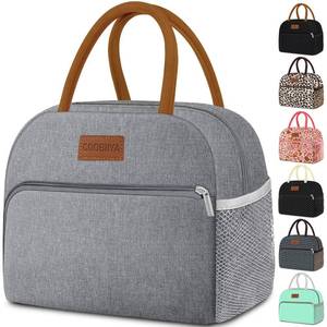 lot 2111 image: Coobiiya Lunch Bag Lunch Box for Women Men, Small Leakproof Cute Lunch Tote Large Capacity Reusable Insulated Cooler Lunch Container for WorkOfficePicnicBeach-Grey
