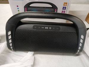 lot 2115 image: LFS Bluetooth Speaker,100W RMS Loud Speakers Bluetooth Wireless with Deep Bass, LED Lights, IPX6 Waterproof, 30H Playtime, Portable Outdoor Speaker Boombox for Camping,Beach, Party