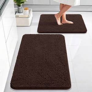 lot 2008 image: OLANLY Bathroom Rugs Sets 2 Piece, Soft Absorbent Chenille Bath Mats Area Rug Set, Non-Slip, Quick Dry, Machine Washable Bath Mats for Bathroom, Home Decor Accessories (30x2024x16, Brown)