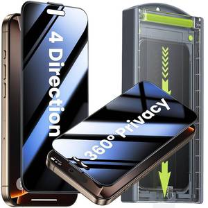 lot 2015 image: WSKEN for iPhone 16 Pro Max Privacy Screen Protector - 4 Way 360 Anti-Spy Auto Dust-Remove & Zero Bubble 4 Directions Anti Peep Shatterproof Tempered Glass for 16 Pro Max 6.9 Inch, 1 Pack