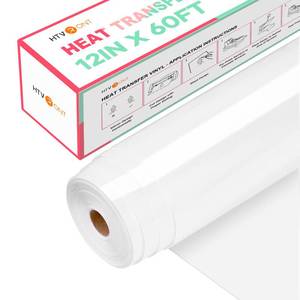 lot 2019 image: HTVRONT Heat Transfer Vinyl White Iron on Vinyl-12 x 60FT White HTV Vinyl Roll Easy to Cut & Weed for Heat Vinyl Design