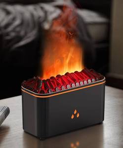 lot 2045 image: Essential Oil Diffuser, Flame Air Aromatherapy Diffuser, 7 Color Changing Light, Aromatherapy Humidifier with Auto Shut-Off for Home, Bedroom, Yoga, Spa(Black)