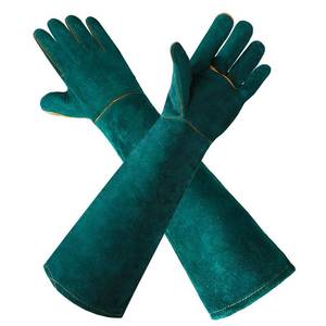 lot 2058 image: Gardening Gloves 23.6, Thorn-Resistant Long Gauntlet, Split Cowhide Leather Protective Gloves with Reinforced Palm, FireplaceBBQForge, Welding Heat-Resistant, Animal Handling Bite-Resistant