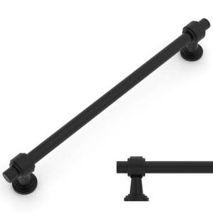 lot 2062 image: Amerdeco 10 Pack Matte Black Cabinet Pulls 10 Inch(254mm) Hole Center Drawer Pulls Cabinet Hardware Kitchen Cabinet Handles for Bathroom Dresser Pulls ZH0069