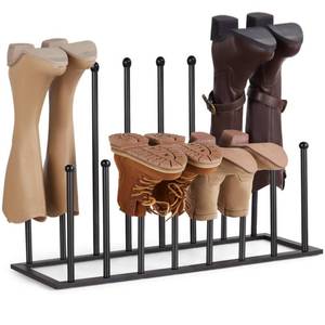 lot 2065 image: YOFOVI Boot Rack, Upgrade 21.5 Inch Height Boot Organizer for Tall Boots, 8 Pairs Stainless Steel Boot Storage Holder for Entryway, Closet, Black