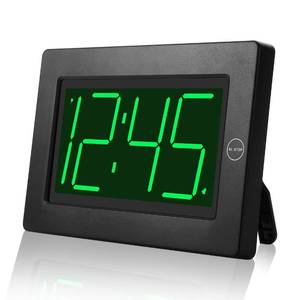 lot 2092 image: KWANWA Alarm Clock, Wall Clock, Digital Clock, 3 LED Digit Display, Battery Operated, Adjustable Brightness, Auto Night Mode, Auto Alarm Volume Increasing, Wall-Mount &amp Table-top