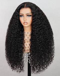 lot 2098 image: Megalook hair Glueless Wigs Human Hair Pre Plucked Pre Cut HD Lace 6x5 Closure Curly Human Hair Wig Deep Wave Lace Front Wigs Human Hair Pre Bleached Deep Wave Wig 26 Inch