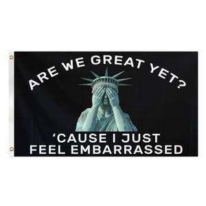 lot 2099 image: Are We Great Yet Cause I Feel Embarrassed Flag 3 x 5 Ft Large Outdoor Decoration