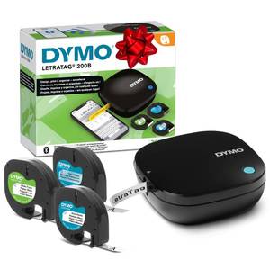 lot 2151 image: DYMO LetraTag 200B Bluetooth Compact Label Maker, Value Pack, Wireless Connection to iOS and Android, Includes 3 Assorted Label Tapes