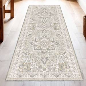 lot 2154 image: Washable Runner Rug 2x6  Non Slip Rug Runners for Hallways, Entryways, Kitchens, Bathrooms, Bedrooms  Ultra-Soft Flannel Carpet Runners with Rubber Backing (Ivory, 2x6)