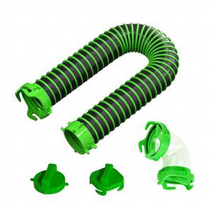 lot 2169 image: AVERONR 3 FT RV Tote Tank Sewer Hose Kit & 90-Degree Elbow Adapter with 4 Bayonet Prongs on Each End - Compact to Store - Odor-Proof and Leak-Proof (3-Ft)