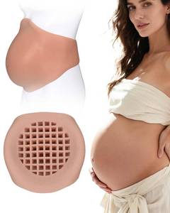 lot 10195 image: Funxzior Silicone Fake Pregnancy Pregnant Belly with Ventilation Grid Realistic Beer Belly for Cosplay Actors Film Props (Last Trimester, Waist S Size, Tan) - Retail $148.98