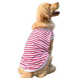 lot 10196 image: ANIAC Summer Large Dog Shirt for Girl Boy Red White Striped Cotton Dog T-Shirt Breathable Basic Tank Top Sleeveless Doggy Vest Cooling Pet Clothes for Big Dog 55-66 LB (Red-1, 6XL)