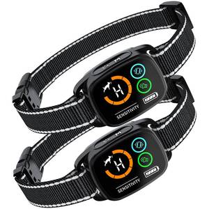 lot 10212 image: Dog Bark Collar, Rechargeable Smart Collar Set of 2, Anti-Bark Collar for Small Medium Large Dogs,Bark Collar with 6 Adjustable Sensitivity, 3 Mode BeepVibrationBeep&Vibration,Waterproof IP67(Black)