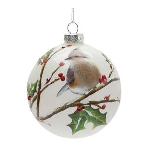 lot 10220 image: Melrose International Glass Bird Branch Ornament (Set of 6)