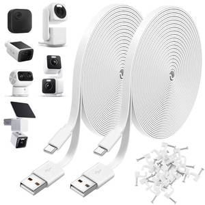 lot 10226 image: Uogw Type C Cable for WYZE Duo Cam Pan,WYZE Cam Pan v4,Petcube Cam IndoorPetcube Cam 360TP-Link Tapo C120,Blink mini2,Blink Outdoor 4,USB to Type C Power Cord,10Ft Flat Power Extension Cable-2Pack