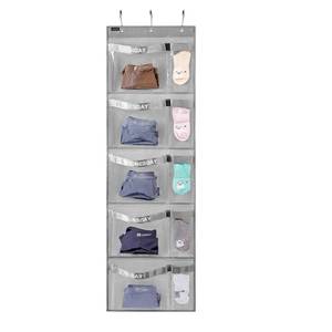 lot 10230 image: ANZORG Weekly Kids Clothes Organizer Day of Week School Clothing Storage Monday to Friday Hanging Closet Organizer (Grey)