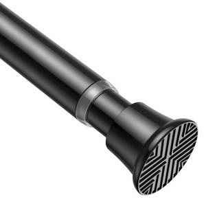 lot 10233 image: AIZESI Black Adjustable Tension Shower Curtain Rod, 31-77 Inch Spring No Drill Stainless Steel Shower Rods for Bathroom - Closet - Window - Rust Resistant - Non-Slip