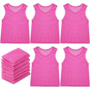 lot 10332 image: Sintege 12 Pcs Soccer Pinnies Pennies Jersey Scrimmage Vest Sports Practice Jersey Mesh Basketball Vest for Youth Adult Kids(Small,Pink)