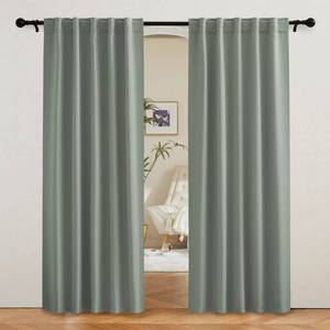 lot 10335 image: RYB HOME Sage Green Curtains for Bedroom, Blackout Thermal Insulated Drapes for Living Room Dining Office, Vertical Privacy UV Protection Drapery, 42 Inch Wide by 80 Inches Long, 2 Panels