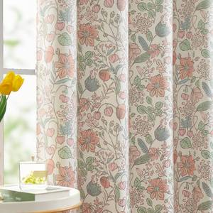 lot 10349 image: jinchan Nursery Curtains 95% Blackout Pink 84 Inch Long Floral Curtains for Girls Room, Farmhouse Drapes for Living Room Bedroom Darkening Window Treatment Grommet Top Set of 2 Panels