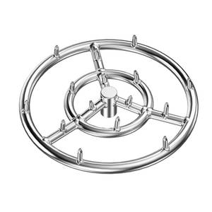 lot 10362 image: Skyflame 12-Inch Round Stainless Steel Fire Pit Jet Burner Ring - High Flame