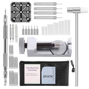 lot 10393 image: Watch Band Strap Link Pins Remover Repair Tool,24 in 1 Kit with 6 Extra Tips Replacement,20PCS Cotter Pin,Spring Bar Tool Set,1PCS Head Hammer